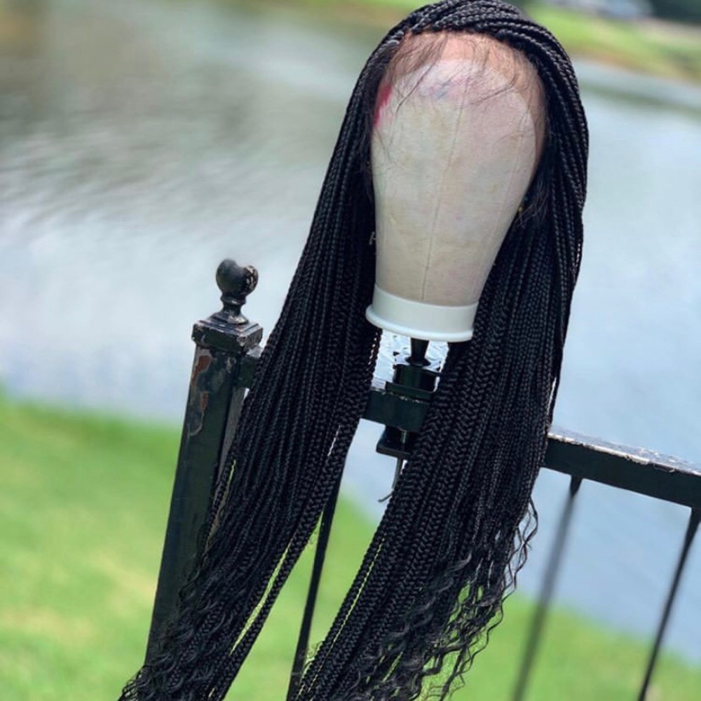 Box braid human hair  wig